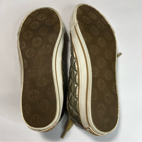 TORY Burch Caspe Lace Up Sneaker in Platinum Wheat Orange - Picture 13 of 14